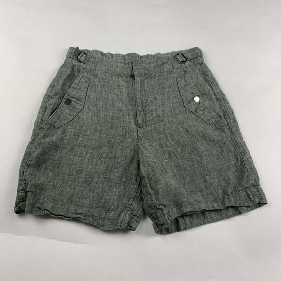 Athleta Aspen Olive Linen Bermuda Short 4 - Picture 2 of 7